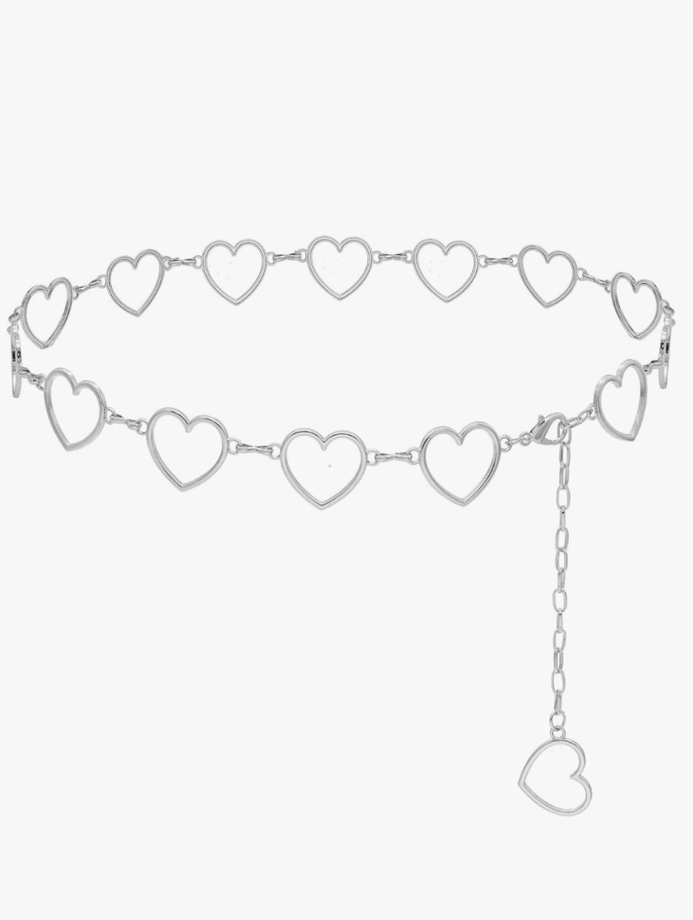 Silver Heart Chain Belt Medium